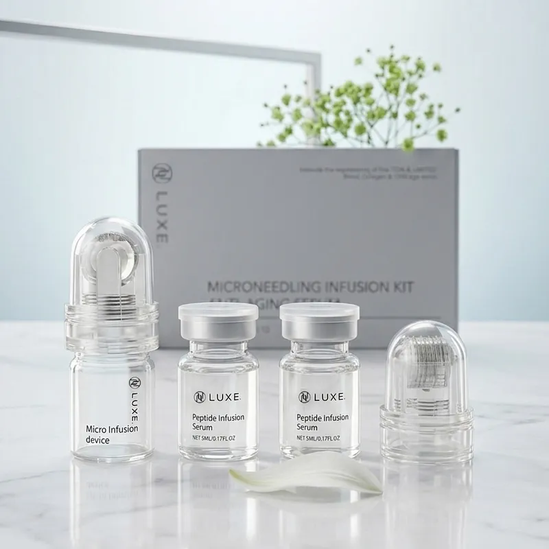 LUXE Micro-Infusion Kit with roller device and peptide serum vials